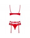  lingerie sexy : ensemble 3 pièces rouge heartina obsessive