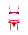  lingerie sexy : ensemble 3 pièces rouge heartina obsessive