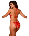 Body ouvert en dentelle rouge (taille unique)
