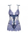  lingerie sexy : flowlace babydoll  bleu