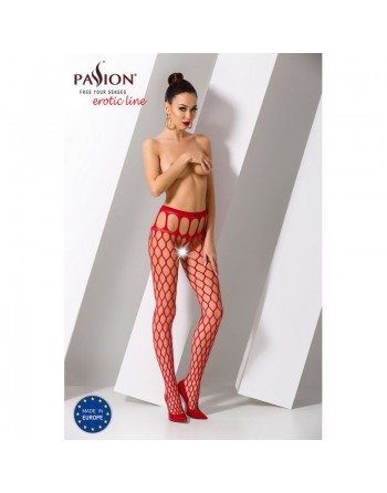 S021R Collants ouverts - Rouge 